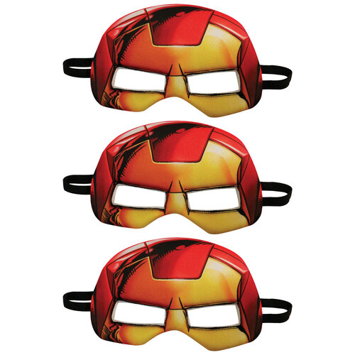 3PK Marvel Avengers Iron Man Plush Eye Mask Superhero Kids/Boys Costume