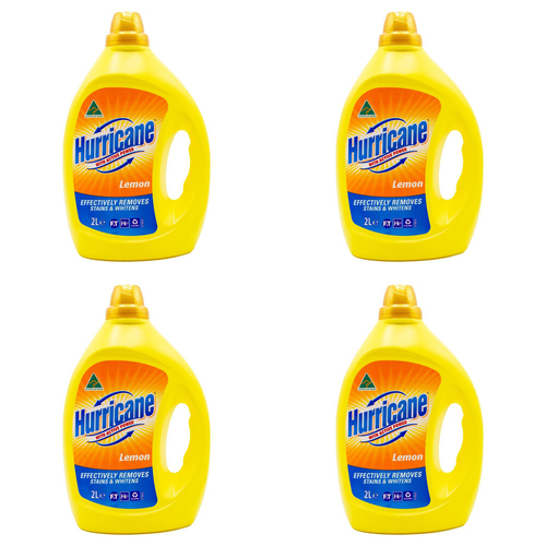 4PK Hurricane Liquid Laundry Detergent Stain Remover Lemon 2L