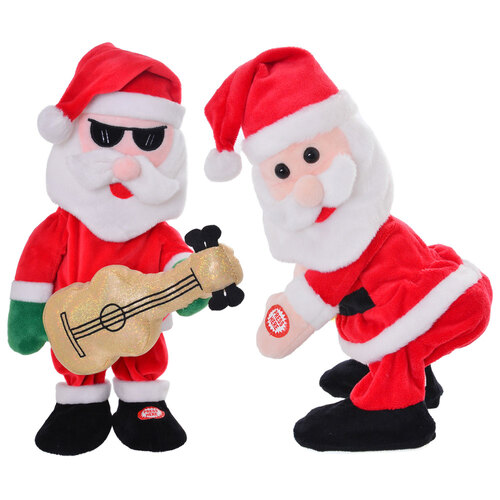 2pc Gibson Gifts Twerking Santa and Dancing Santa Christmas Ornament Set