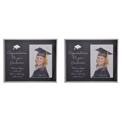 2PK Gibson Gifts Graduation Verse 4x6'' Photo Frame Rectangle Silver