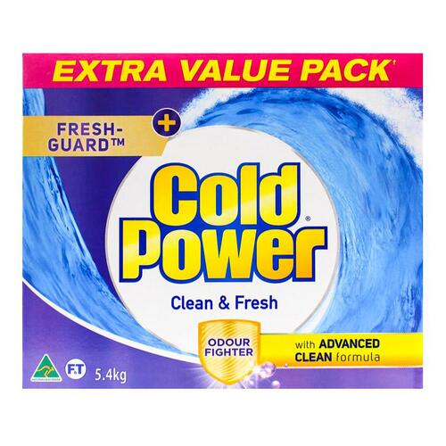 Cold Power Laundry Powder Clean & Fresh Odour Fighter Tough Stains 5.4kg