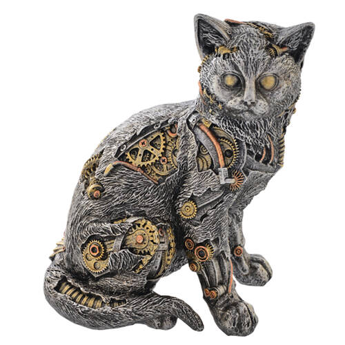 Gibson Gifts Steampunk Cat Figurine Home Decor - Grey