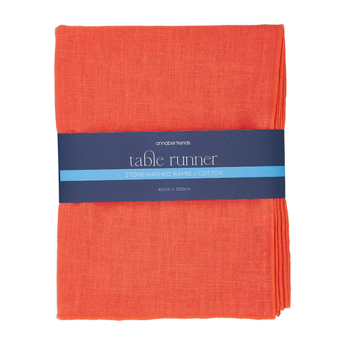 Annabel Trends Table Runner 200x40cm Stonewashed Coral