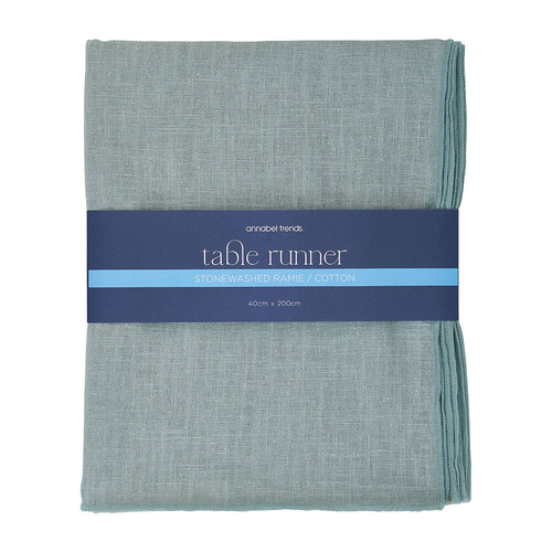 Annabel Trends Table Runner 200x40cm Stonewashed Sage