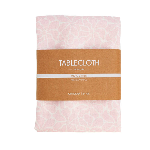 Annabel Trends Linen Tablecloth Medium 138x240cm - Pink Petal Floral