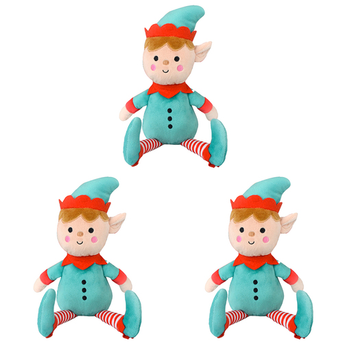 3PK Adorables Elf 23cm Christmas Plush Stuffed Soft Toy