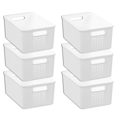 6x Boxsweden Levi 26x18cm/4.5L Storage Basket - White