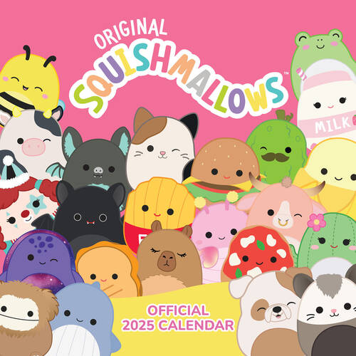 Squishmallows 2025 Square Wall Calendar 30x30cm Room Decor