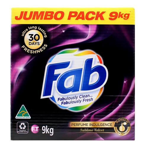 Fab Laundry Powder Perfume Indulgence Sublime Velvet Jumbo Pack 9kg