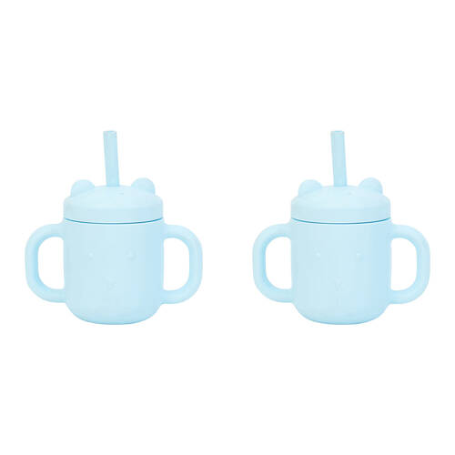 2PK Annabel Trends Mini Sippi Bear Cup w/ Handles Iced Blue 11.5cm