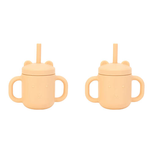 2PK Annabel Trends Mini Sippi Bear Cup w/ Handles Caramel 11.5cm