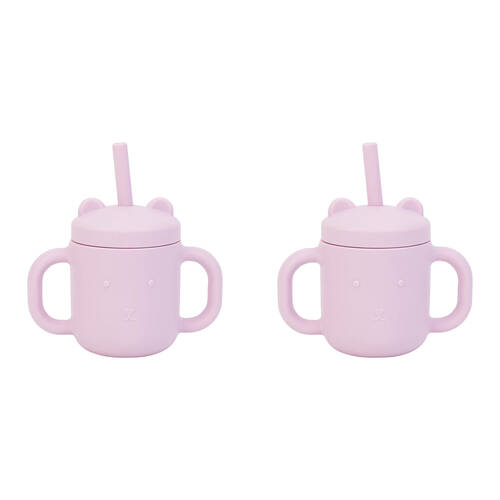 2PK Annabel Trends Mini Sippi Bear Cup w/ Handles Lilac 11.5cm