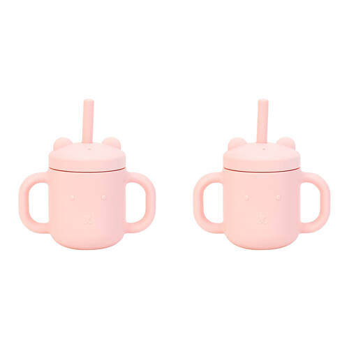 2PK Annabel Trends Mini Sippi Bear Cup w/ Handles Blush Pink 11.5cm