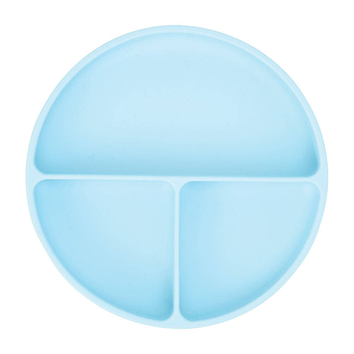 Annabel Trends Silicone Suction Divided Plate 18cm - Iced Blue