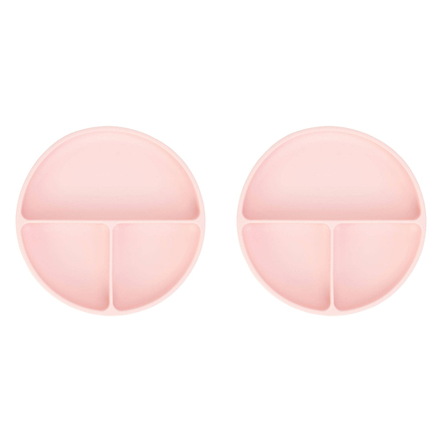 2PK Annabel Trends Silicone Suction Divided Plate 18cm - Blush Pink