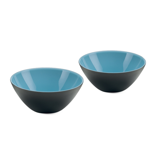 2pc Guzzini My Fusion 12.5cm Plastic Bowls - Black/Blue