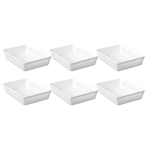 6PK Boxsweden Kept Diamond 33x24cm Organiser Tray - White 