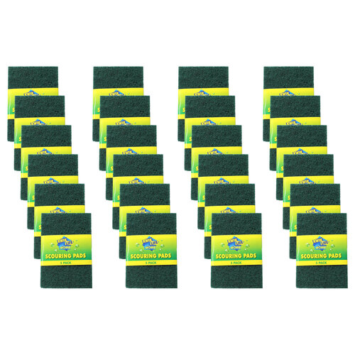 120pc Kwik Life Home Multi Purpose Scouring Pads 10x15cm - Green