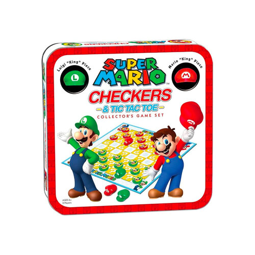 The Op Super Mario Checkers/Tic Tac Toe Combo Board Game 6y+