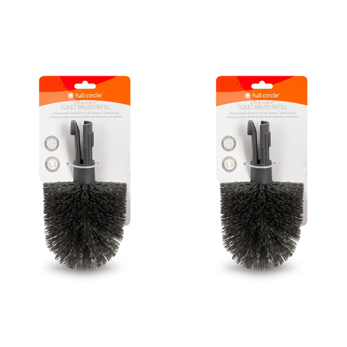 2PK Full Circle Scrub Queen Toilet Brush Head Refill - Grey