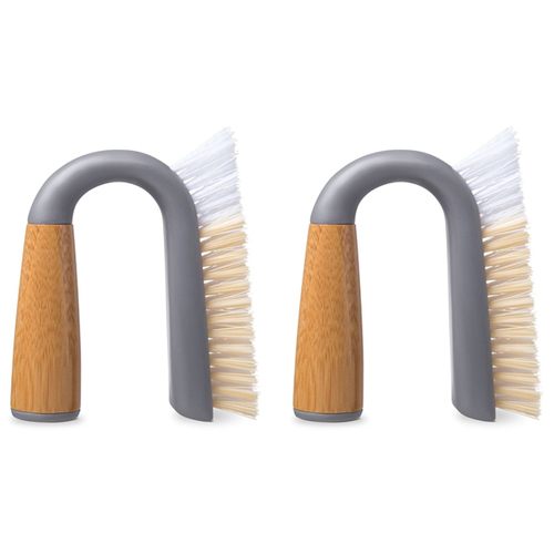 2PK Full Circle Grunge Buster Grout & Tile Cleaning Brush - Grey