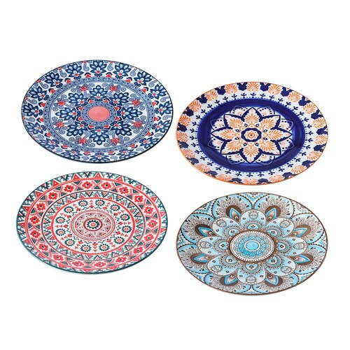 4PK Lemon & Lime Moroccan Deco 26.5cm Ceramic Dinner Plate - Assorted