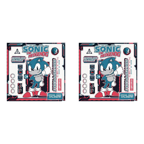 2PK Sonic The Hedgehog 2025 Square Wall Calendar 30x30cm Room Decor