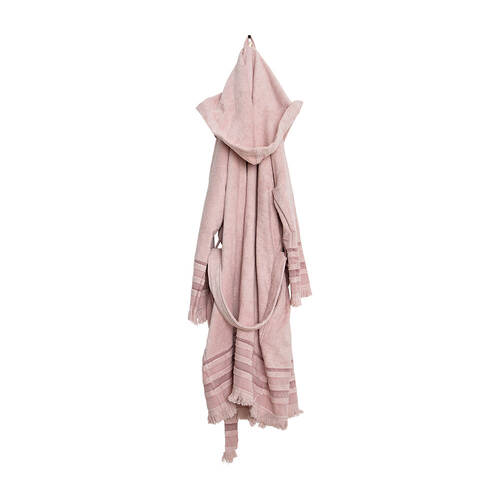 Annabel Trends Coast Turkish Cotton Bath Robe Hooded - Dusty Pink