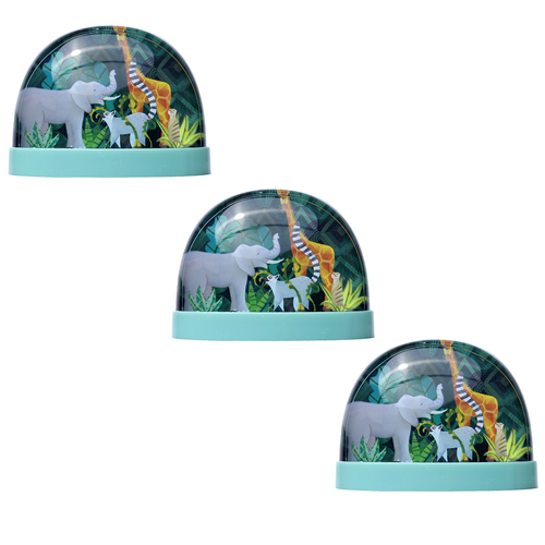 3PK Animal Kingdom Snow Dome Kids/Children Tabletop Decor 7cm