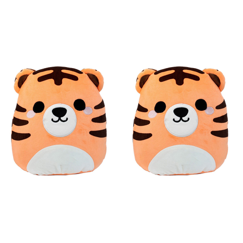 2PK Squidglys 24cm Tiger Animal Plush Kids/Children Pillow 3y+