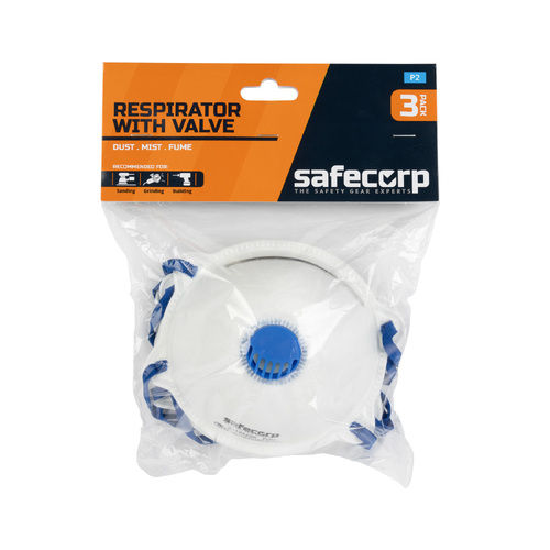 3pc Safecorp P2 Valve Dust Masks Protective Face Covering PPE