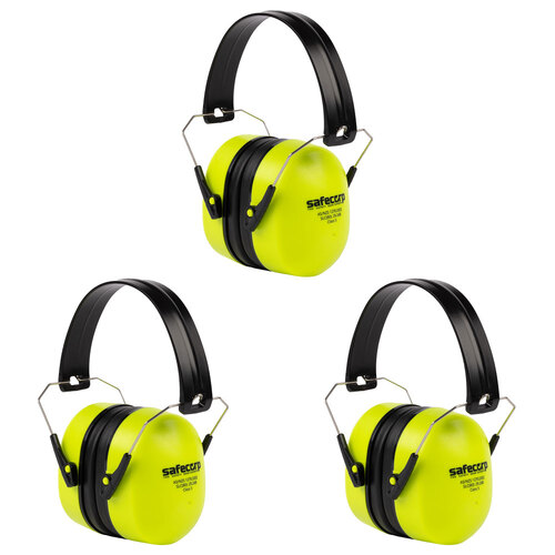 3PK Safecorp Folding Noise-Cancelling/Blocking Earmuffs - Yellow