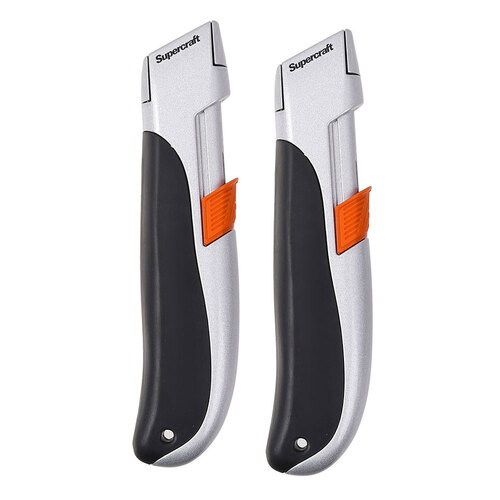 2PK Supercraft Utility Knife Auto Retract Multipurpose Home Diy Tool 