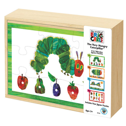 The Very Hungry Caterpillar 4 in 1 Wooden Jigsaw Puzzle Toy 3+