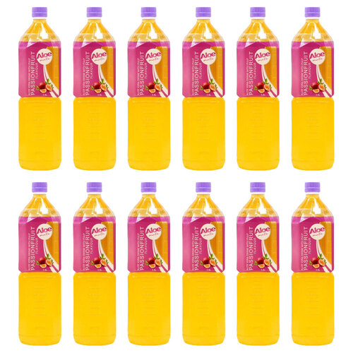 12PK Aloe Mate 1.5L Aloe Vera Juice Drink Bottle - Passion Fruit