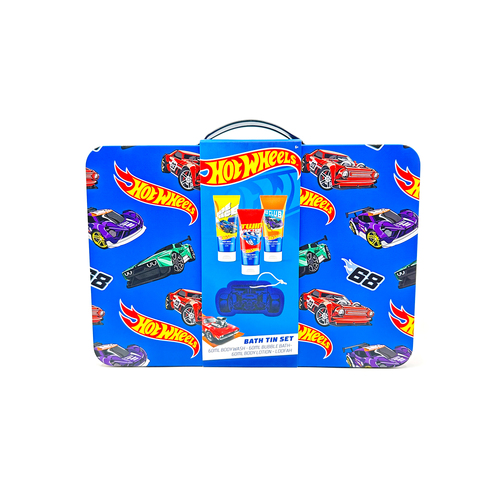 Hot Wheels Bath Tin Body Wash Loofah/Lotion Kids Toiletry Set 6y+