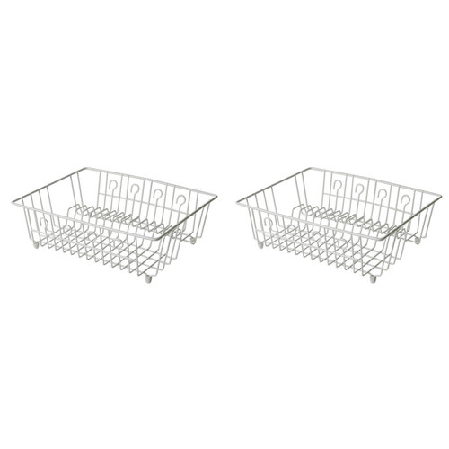 2PK Homeleisure PE Coated Dish Drainer/Drying Rack Large White  Storage