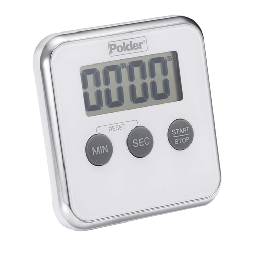 Polder LCD Display 100 Minute Digital Kitchen Timer 8cm - White