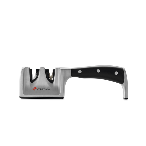 Wusthof Classic Ikon 2-Stage V-Shaped Knife Pull Sharpener - Silver