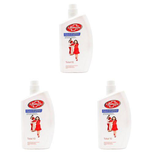 3PK Lifebuoy 1L Antibacterial Body Wash Bath Soap Total 10