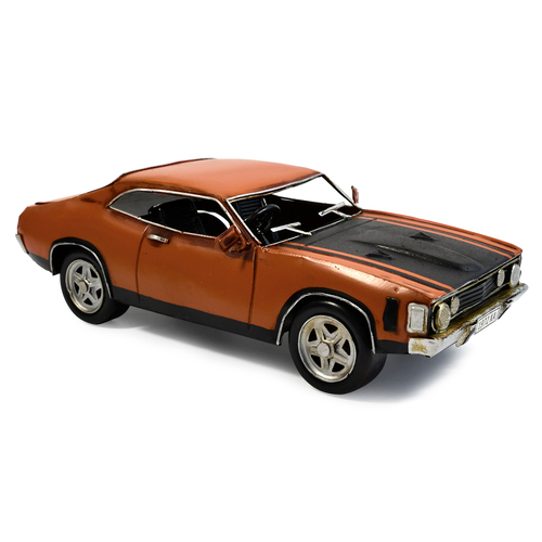 Boyle 1972 Ford Falcon XA GT Coupe Metal Car Ornament 26x12 cm - Orange