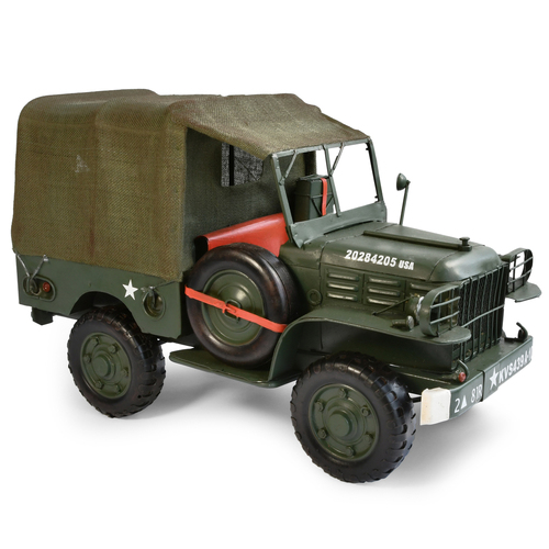 Boyle 1944 Army Truck Metal Ornament - Green 34cm