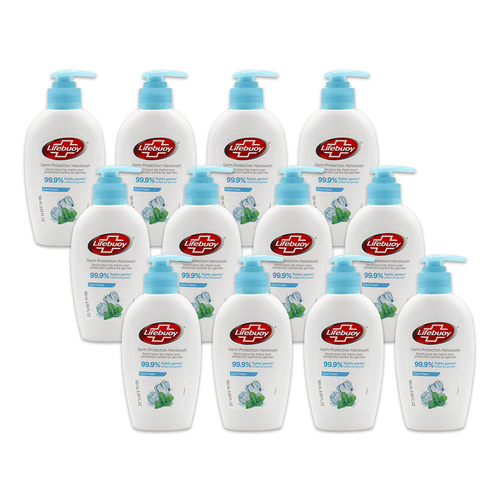 12PK Lifebuoy 190ml Germ Protection Handwash Liquid Soap - Cool Fresh