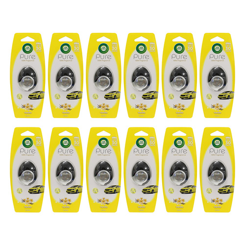 12PK Airwick Auto/Car/Vehicle Air Freshener 2.5ml Pure Vanilla