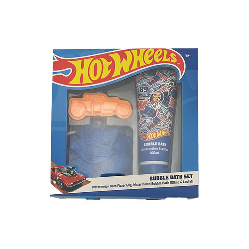 Hot Wheels Bubble Bath Fizzer/Loofah Kids Toiletry Set 6y+