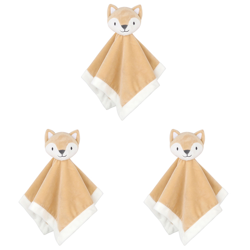 3PK Little Haven Security Fox Baby Wrap Blanket 32cm 0M+