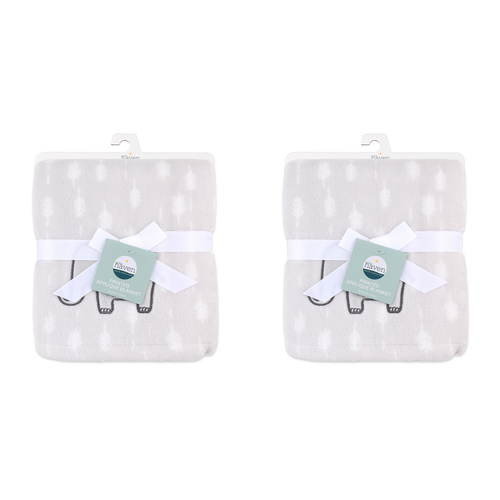 2PK Little Haven Applique Elephant Baby Blanket 101cm