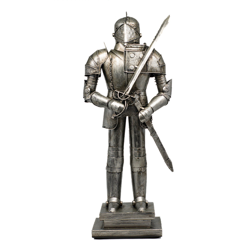 Boyle Metal Display Knight w/ Sword Ornament Home Decor 46cm