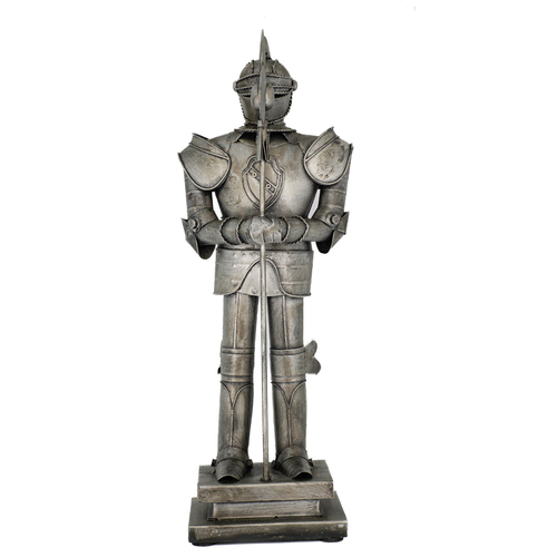 Boyle Metal Display Knight w/ Spear Ornament Home Decor 46cm