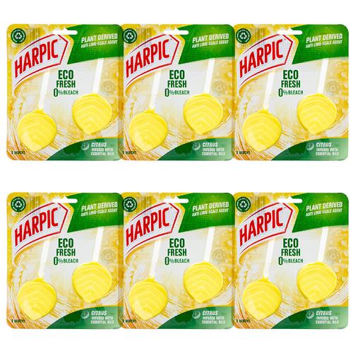 12pc Harpic Eco Fresh Toilet Blocks Bath Bowl Cleaner Citrus Infused w/ Oils